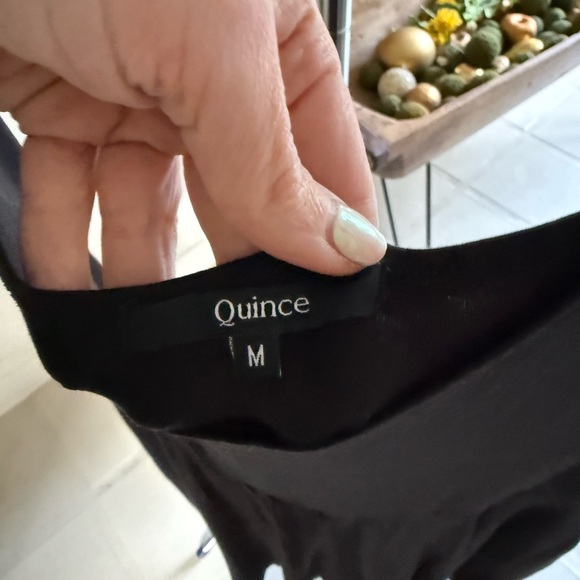 Quince $78 Black Midi Tencel Jersey Fit and Flare Dress with Pockets, Size M - Picture 11 of 13